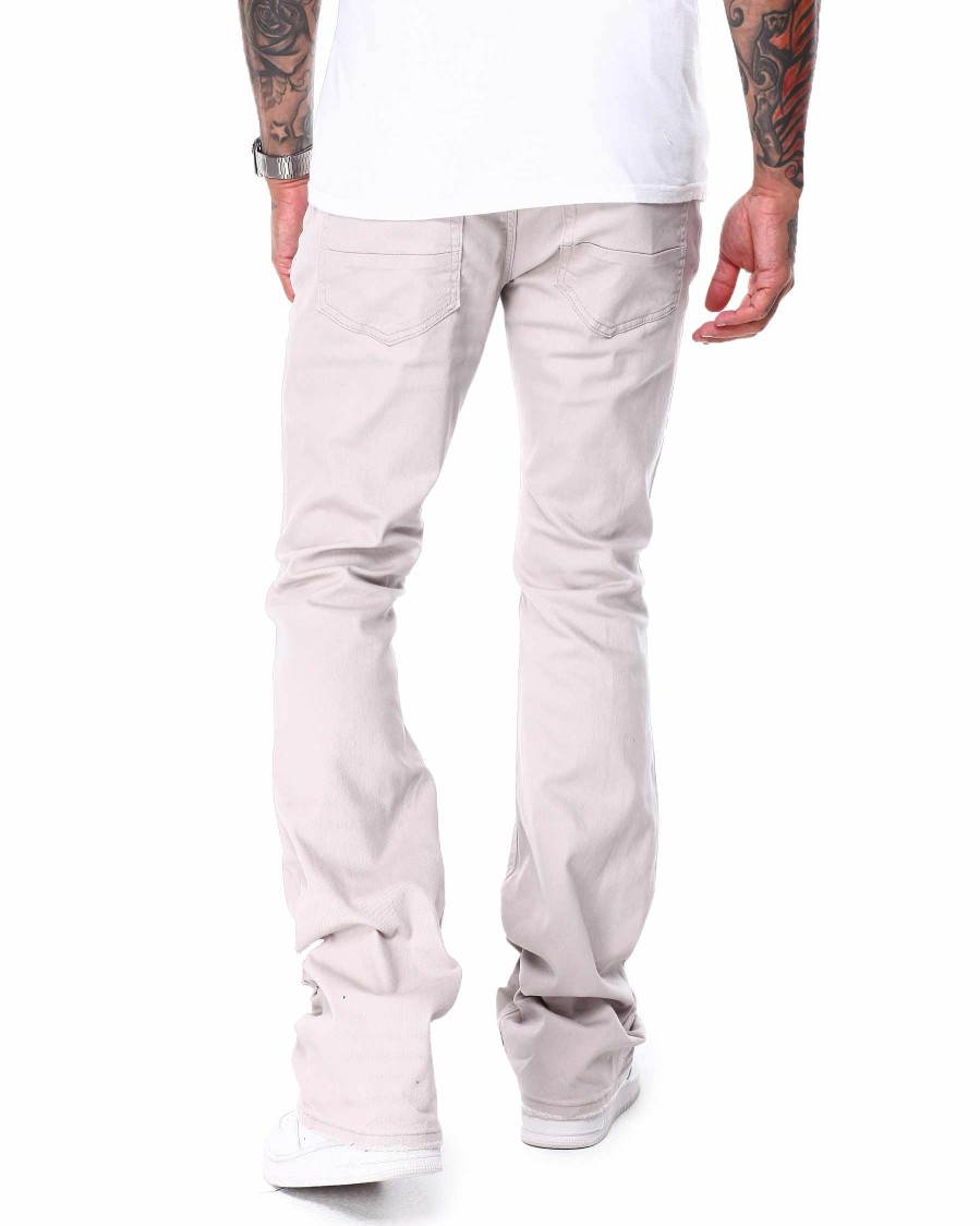 Manner Rebel Minds Cargohose | Twill-Stacked-Jeans Grau