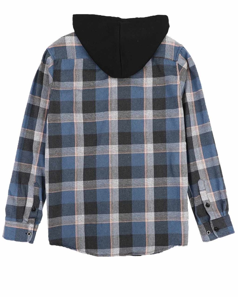 Manner Rocawear Button-Downs | Garngefarbter, Gewebter Fleece-Hoodie Aus Flanell Multi