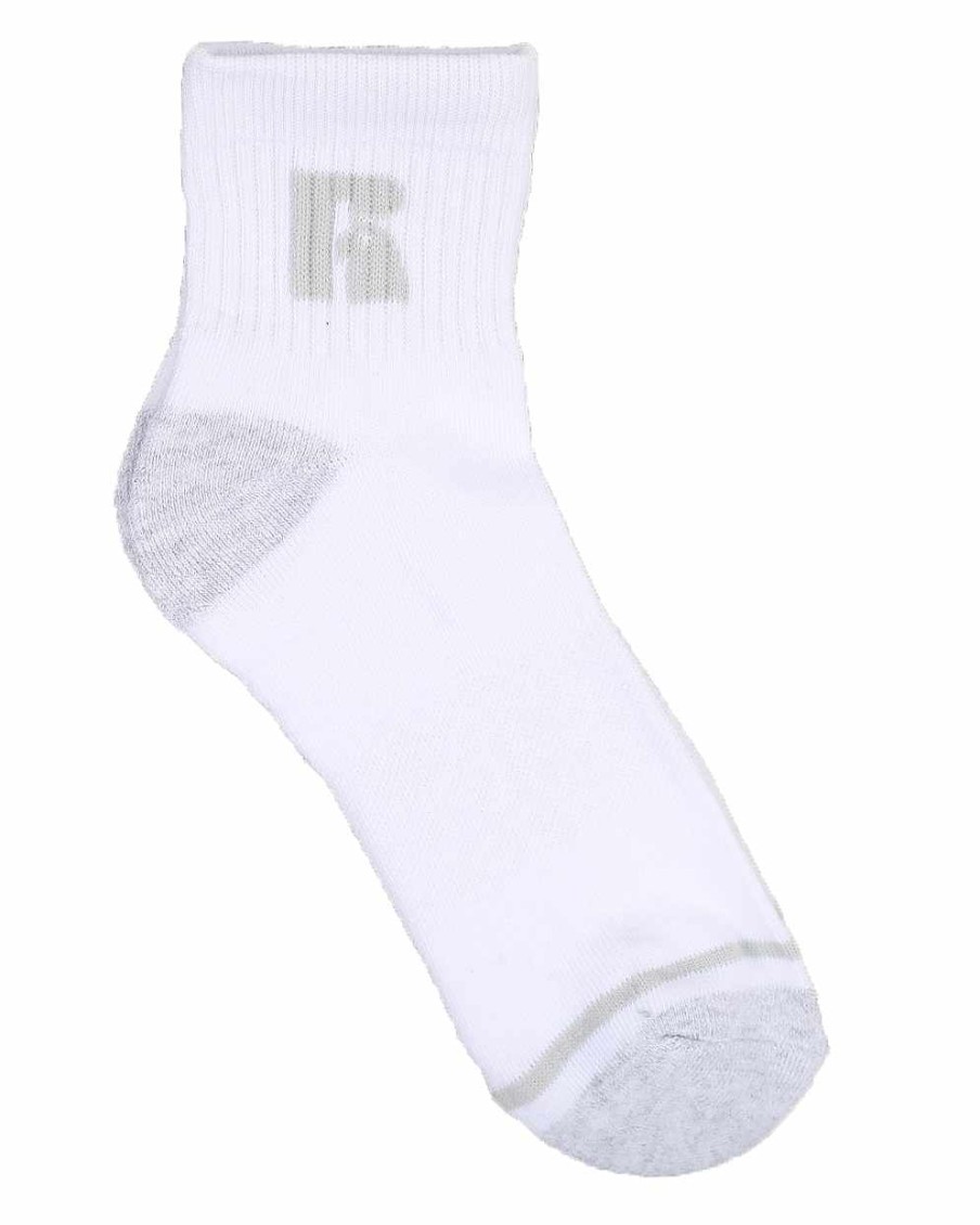 Manner Russell Athletics Zubehor | 6Er-Pack Jones Qtr Crew-Socken Schwarz-Weiss