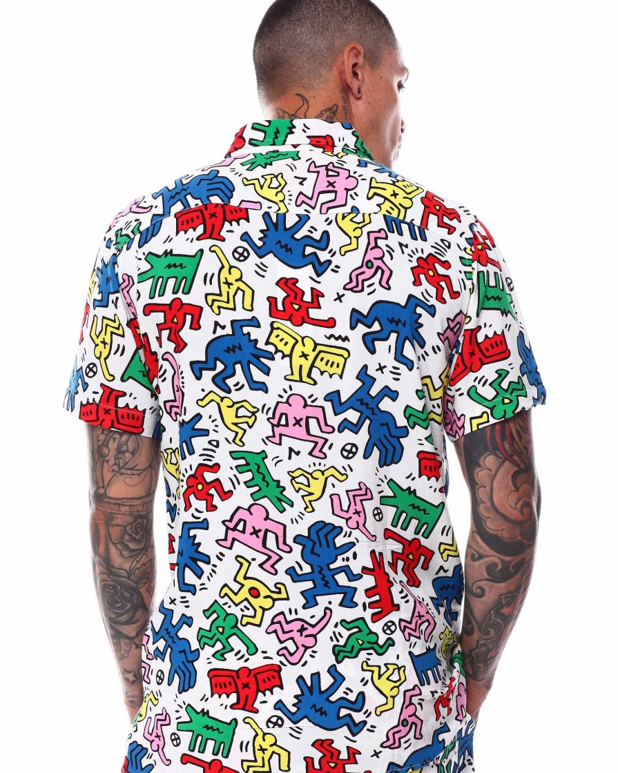 Manner Reason Button-Downs | Keith Haring Dancing Figures Aop Ss Shirt Multi