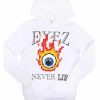 Jungen Rebel Minds Kapuzenpullis | Eyez Never Lie Silikon-Applikations-Fleece-Pullover-Hoodie Weis