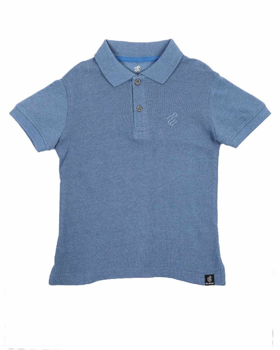 Jungen Rocawear T-Shirts | Jersey-Poloshirt Mit Kontrastfarbbesatz Blaugrun