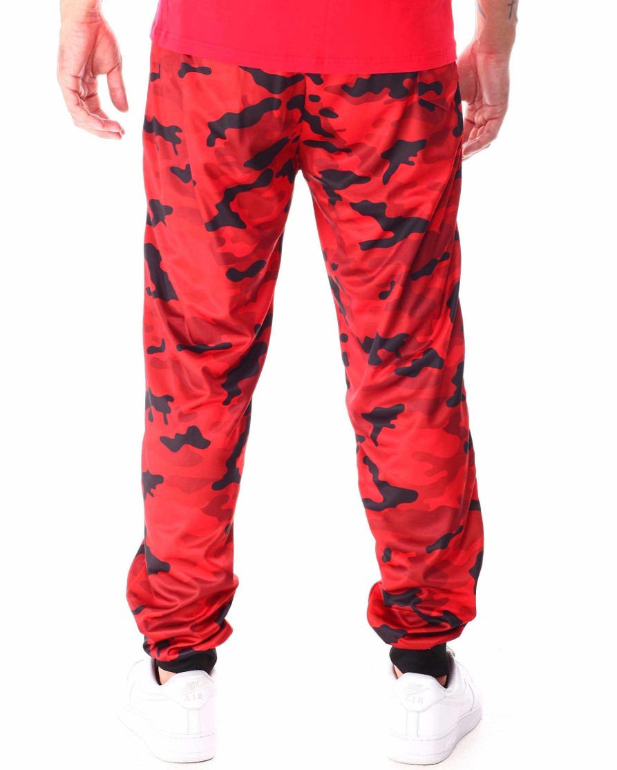 Manner Rocawear Cargohose | Camo Tech Fleece Joggerhose Rote Tarnung