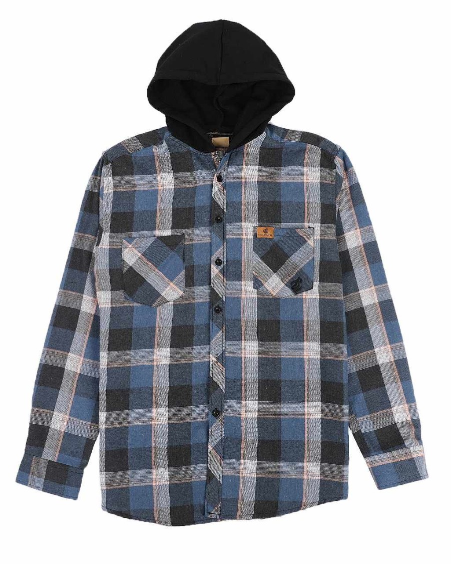 Manner Rocawear Button-Downs | Garngefarbter, Gewebter Fleece-Hoodie Aus Flanell Multi