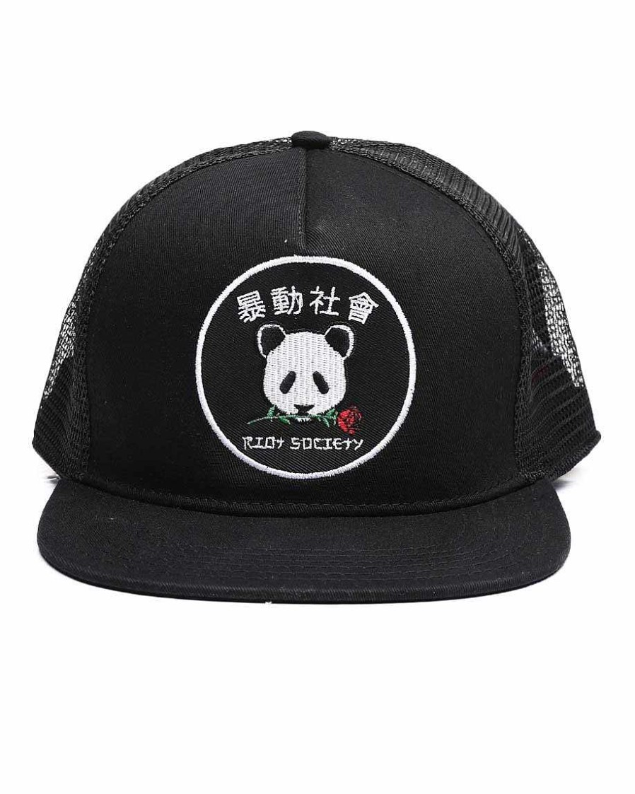 Manner RIOT SOCIETY | Panda Snapback Hut Schwarz