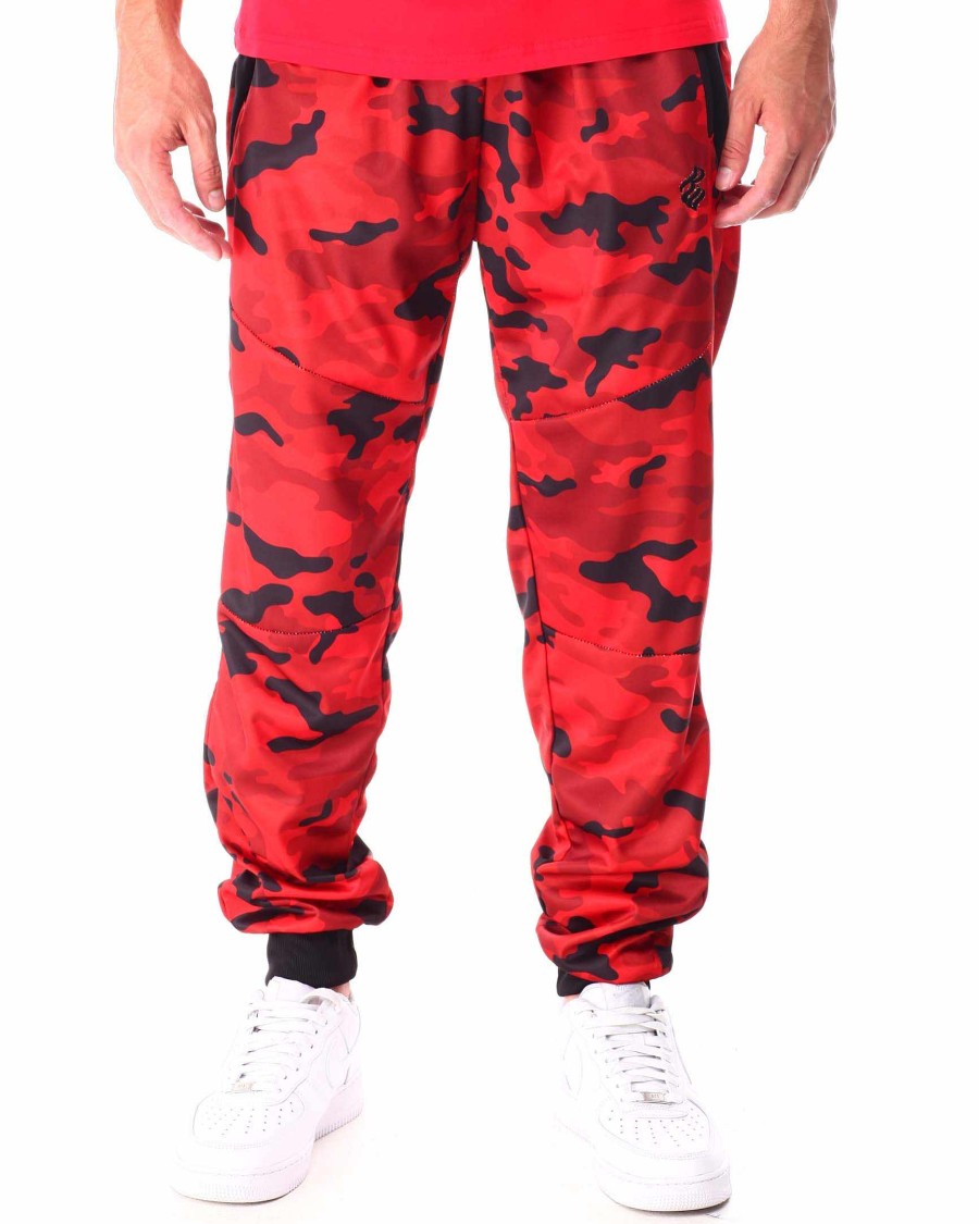 Manner Rocawear Jogger | Camo Tech Fleece Joggerhose Rote Tarnung