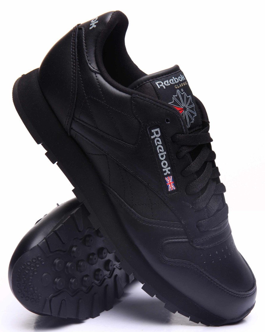 Manner Reebok Schuhe | Klassische Ledersneaker Schwarz