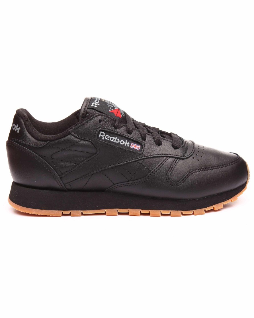 Frauen Reebok Schuhe | Klassische Leder-Gummi-Sneaker Schwarz