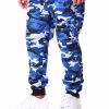 Manner Rocawear Cargohose | Camo Tech Fleece Joggerhose Blau