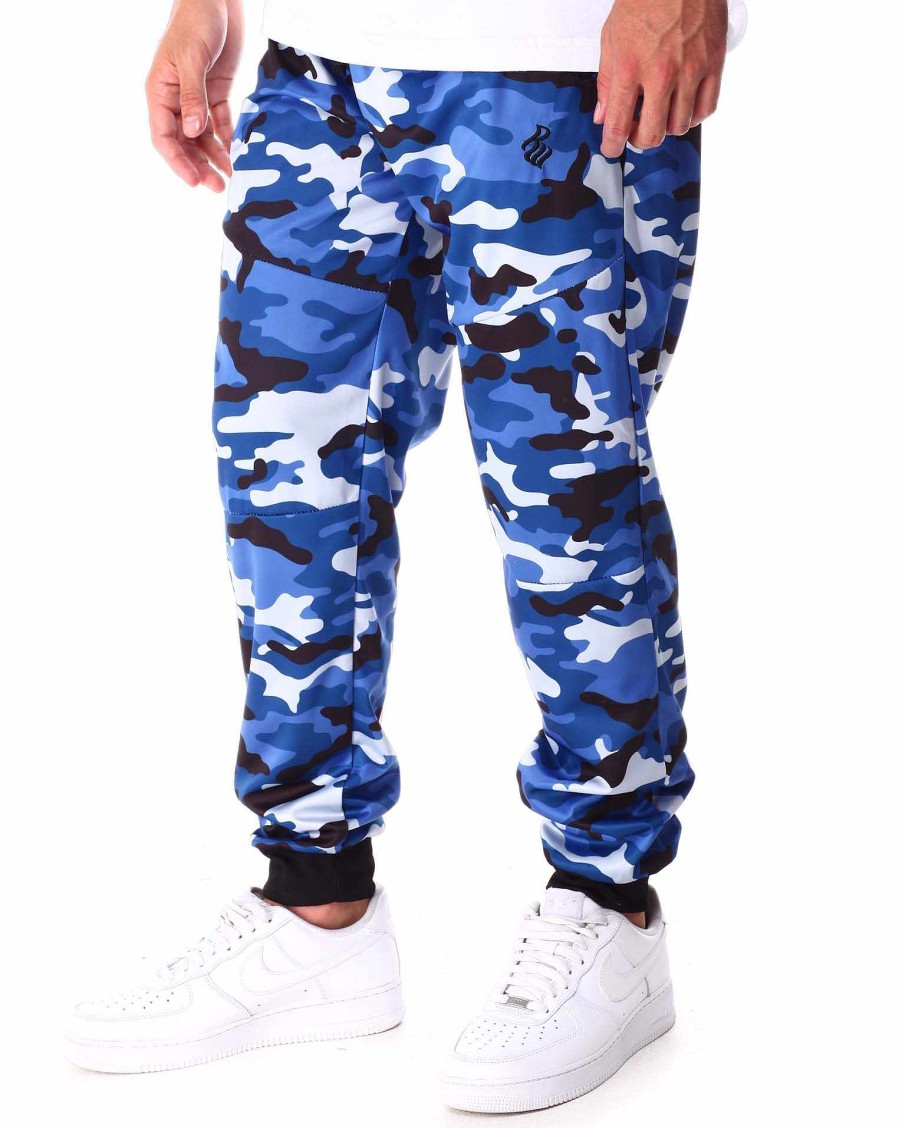 Manner Rocawear Cargohose | Camo Tech Fleece Joggerhose Blau