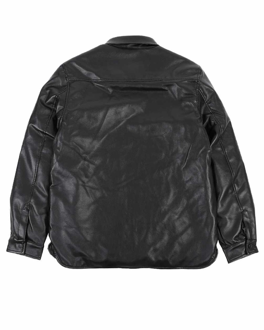 Manner Rebel Leichte Jacken | Kunstlederjacke Schwarz