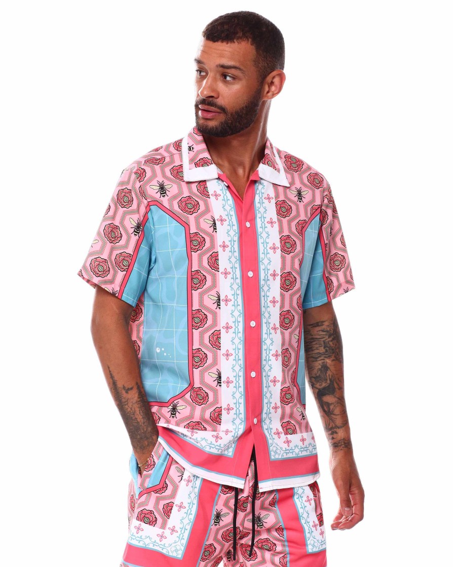 Manner Reason Button-Downs | Ansichten S/S-Shirt Rosa