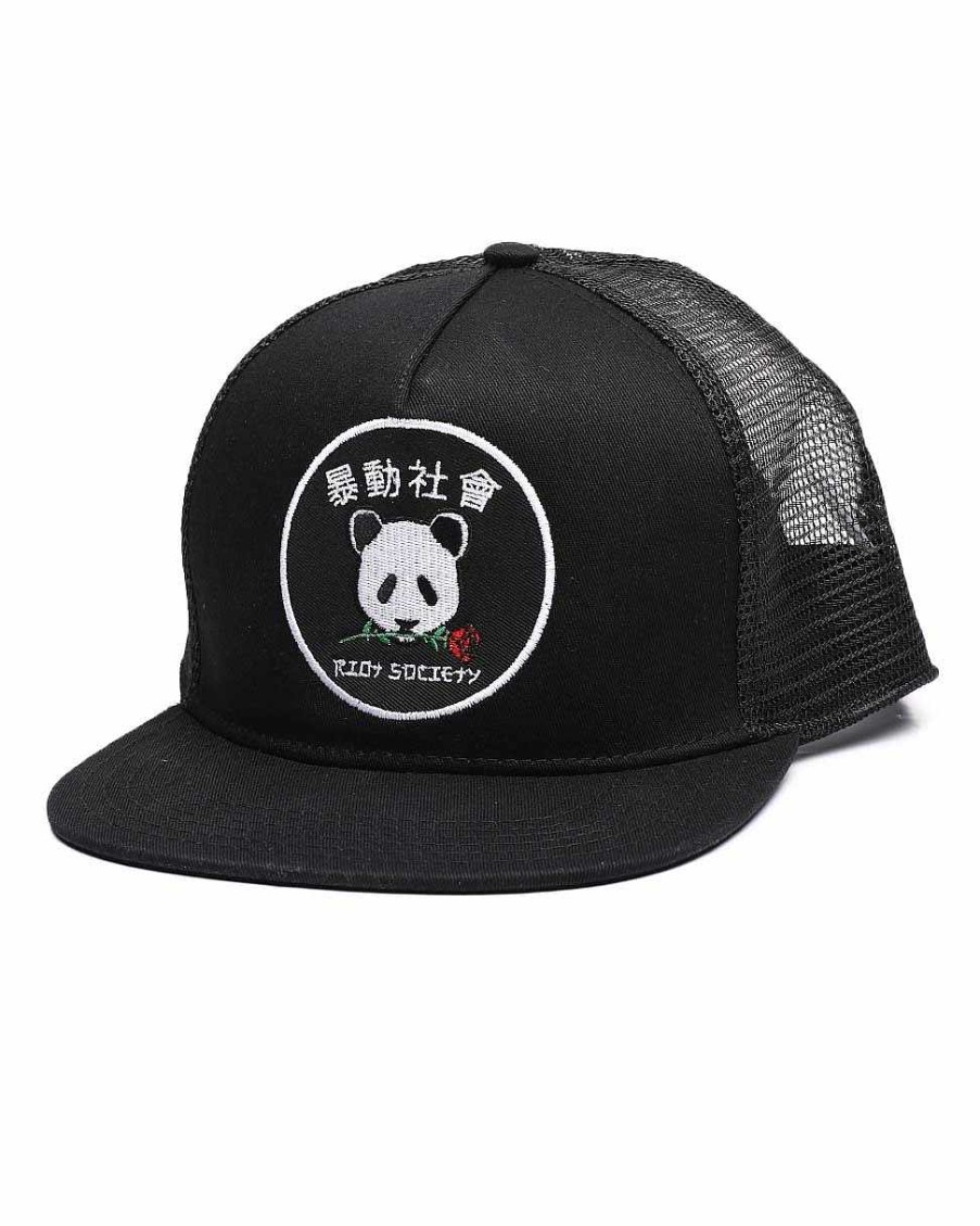 Manner RIOT SOCIETY | Panda Snapback Hut Schwarz