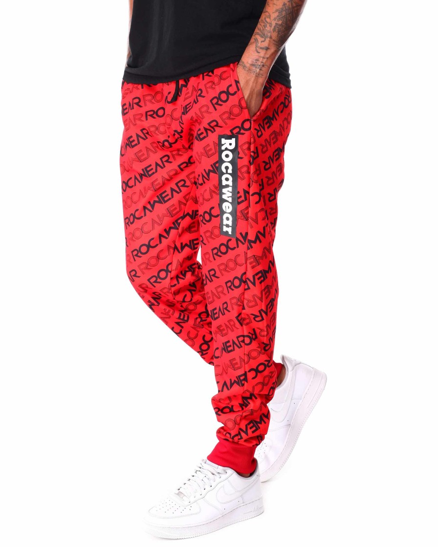 Manner Rocawear Cargohose | Jogginghose Mit Durchgehendem Print Rot