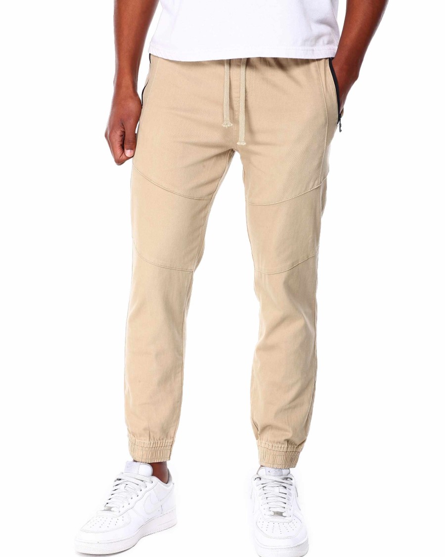 Manner Rocawear Cargohose | Stretch-Twill-Jogginghose Mit Schnitt Und Nahten Khaki