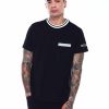 Manner Rocawear T-Shirts | Cut & Sew-T-Shirt Mit Rundhalsausschnitt Schwarz