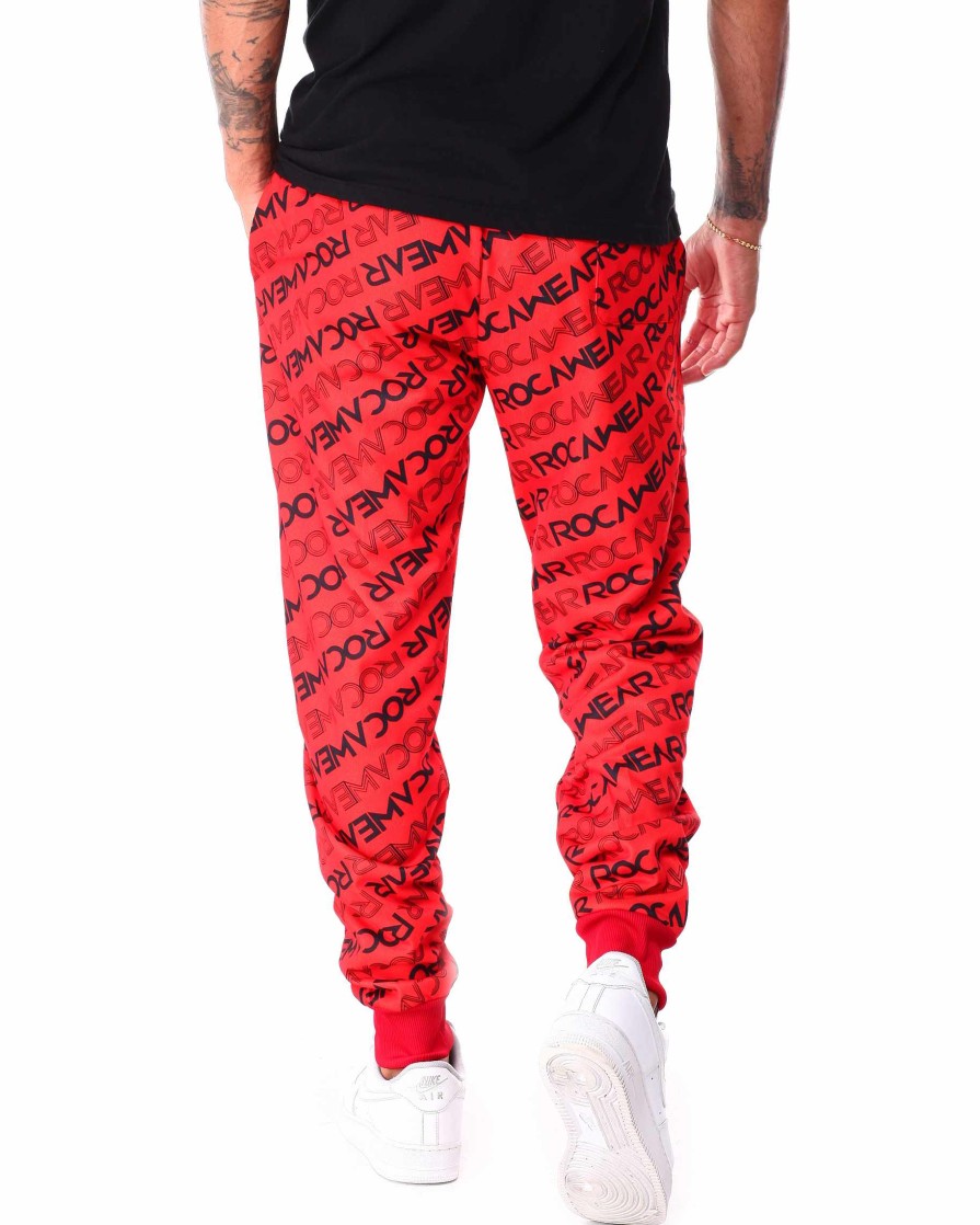 Manner Rocawear Cargohose | Jogginghose Mit Durchgehendem Print Rot