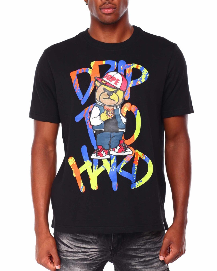 Manner Rocawear T-Shirts | Drip Too Hard Bear Grafik-T-Shirt Schwarz