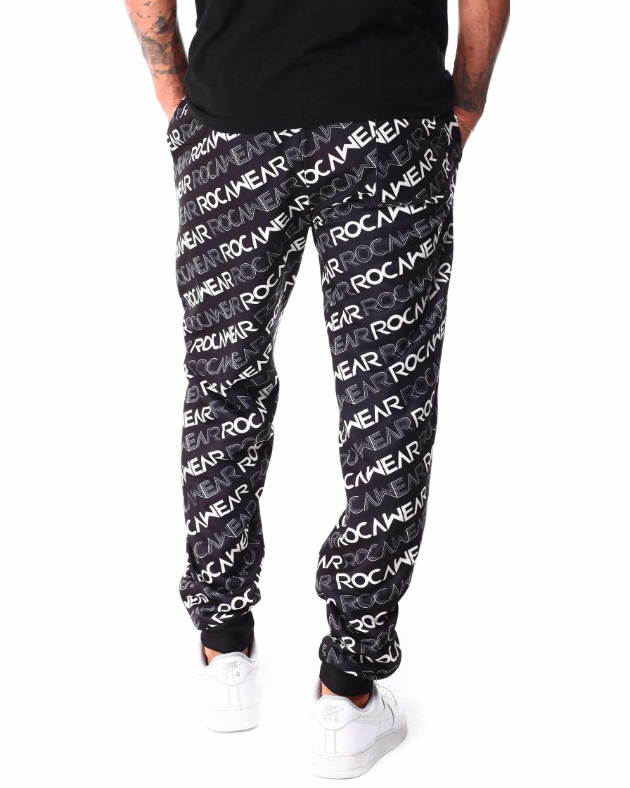 Manner Rocawear Jogger | Jogginghose Mit Durchgehendem Print Schwarz