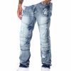 Manner Reason Cargohose | Baltic Destruct Denim Blau