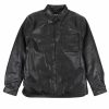 Manner Rebel Leichte Jacken | Kunstlederjacke Schwarz