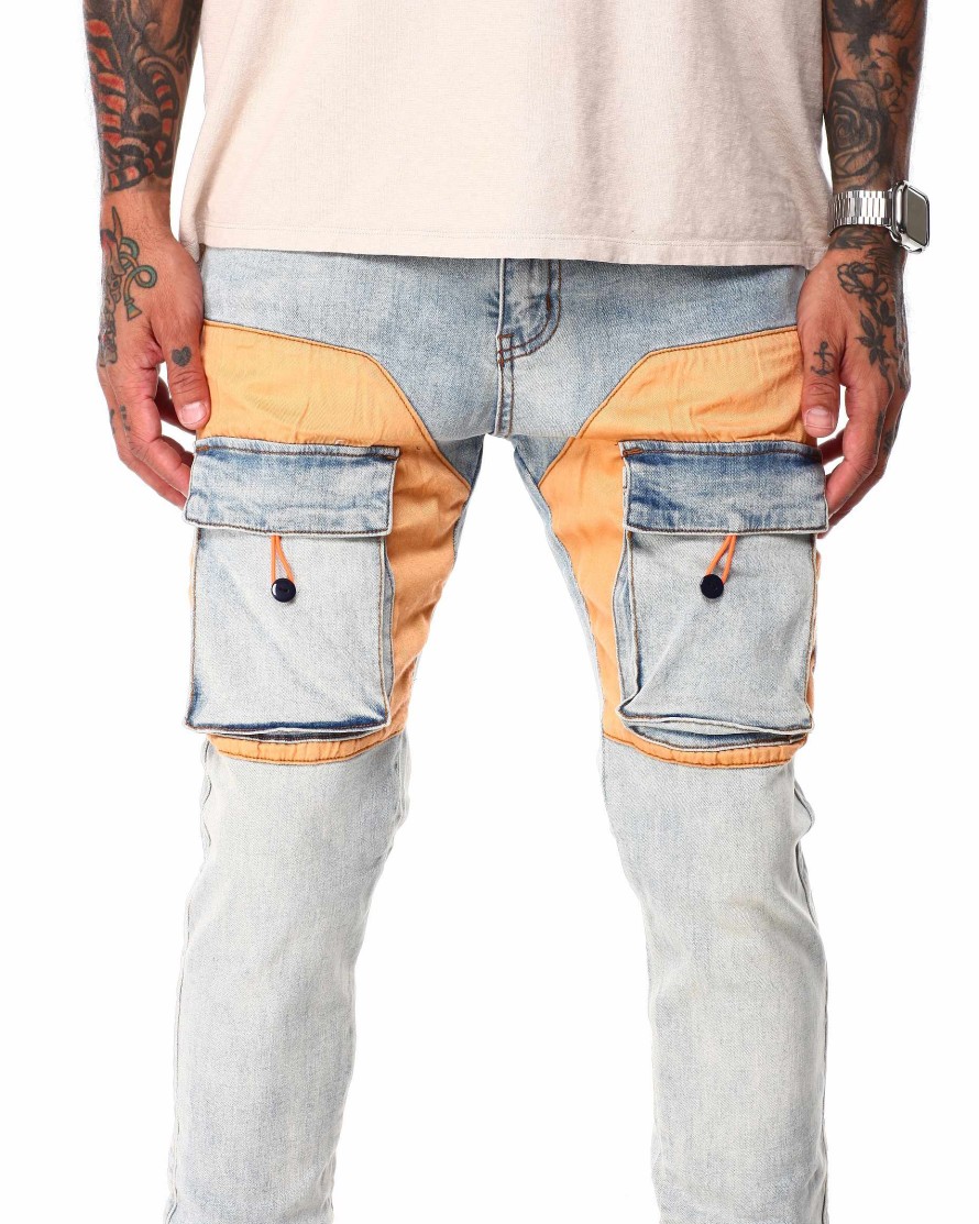 Manner RUNAWAY LOS ANGELES Cargohose | Chapo Cargos Jeans Hellblau