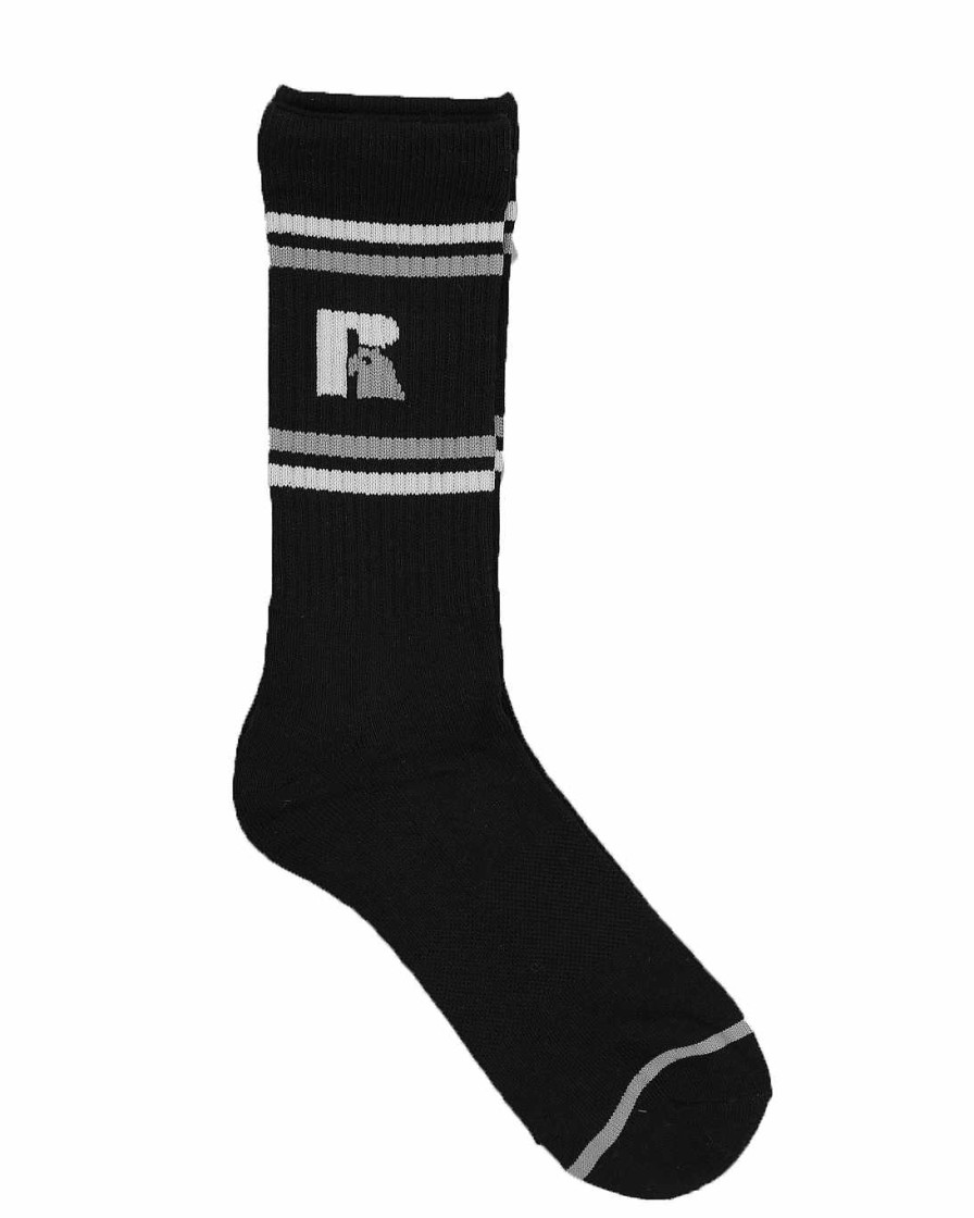 Manner Russell Athletics Socken | 6Er-Pack Miller Crew-Socken Weis Schwarz