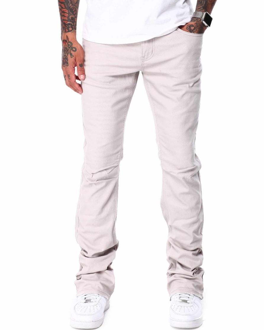 Manner Rebel Minds Cargohose | Twill-Stacked-Jeans Grau