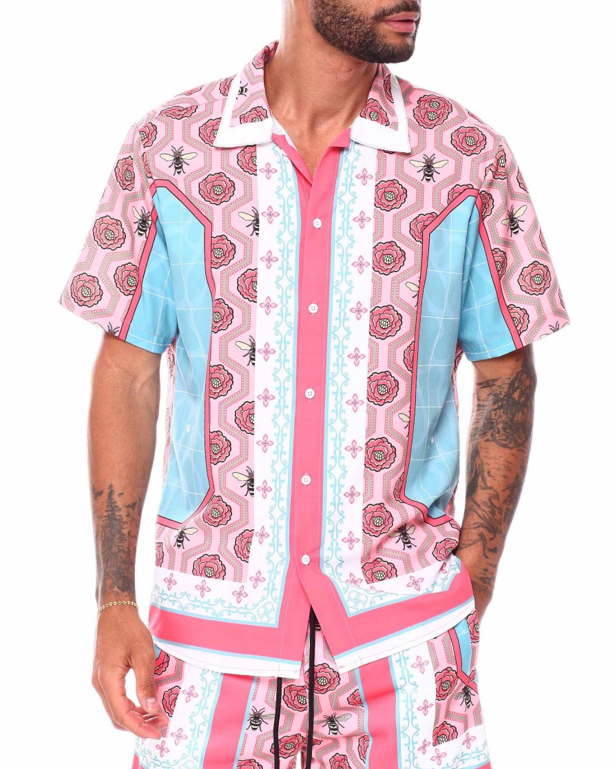 Manner Reason Button-Downs | Ansichten S/S-Shirt Rosa