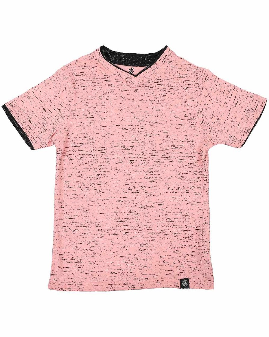 Jungen Rocawear T-Shirts | Bedrucktes Kontrast-T-Shirt Mit V-Ausschnitt Rosa