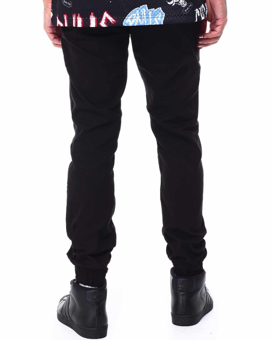 Manner Rocawear Cargohose | Stretch-Twill-Jogginghose Mit Schnitt Und Nahten Schwarz