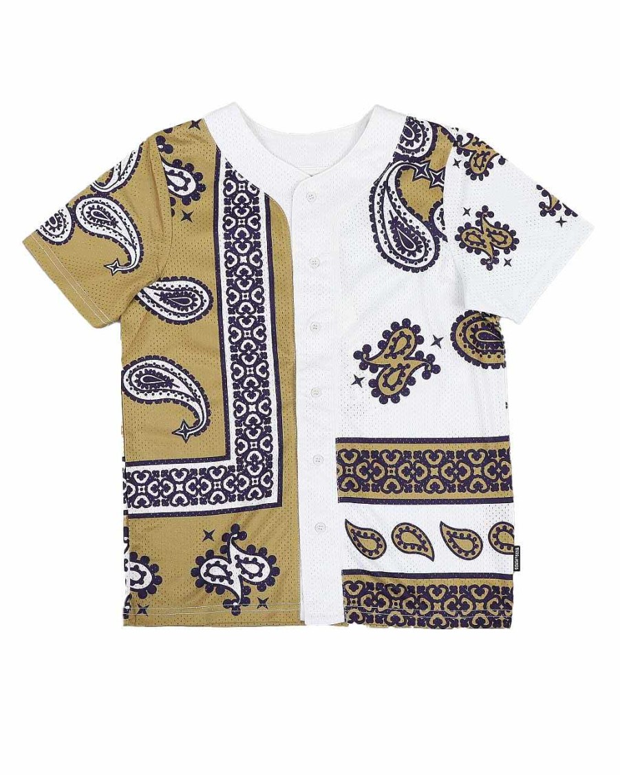 Jungen Rebel Minds T-Shirts | Mesh-Baseballtrikot Mit Paisley-Print Braun, Mehrfarbig