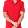 Manner Rocawear Polos | S/S-Poloshirt Mit Kontrastfarbbesatz Rot