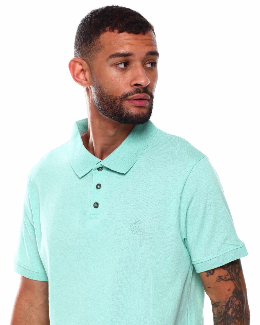 Manner Rocawear Polos | S/S-Poloshirt Mit Kontrastfarbbesatz Minze