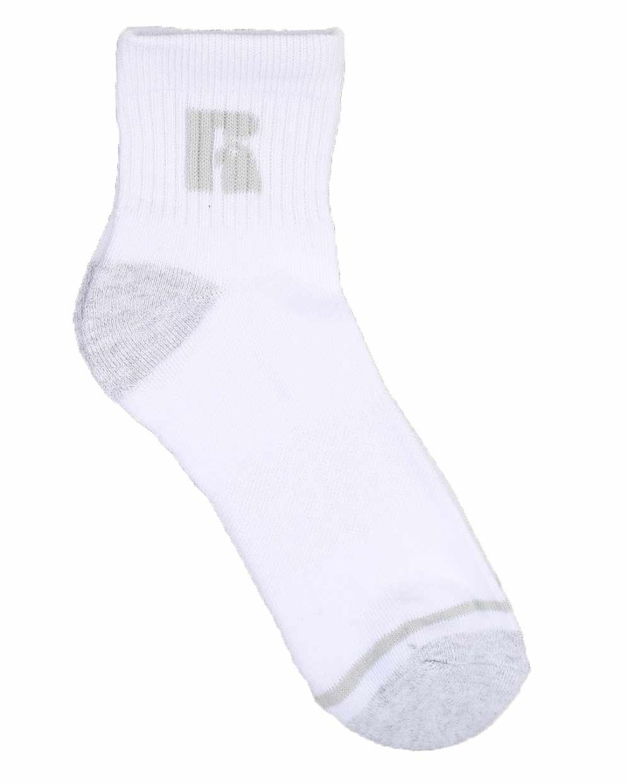 Manner Russell Athletics Socken | 6Er-Pack Jones Qtr Crew-Socken Schwarz-Weiss