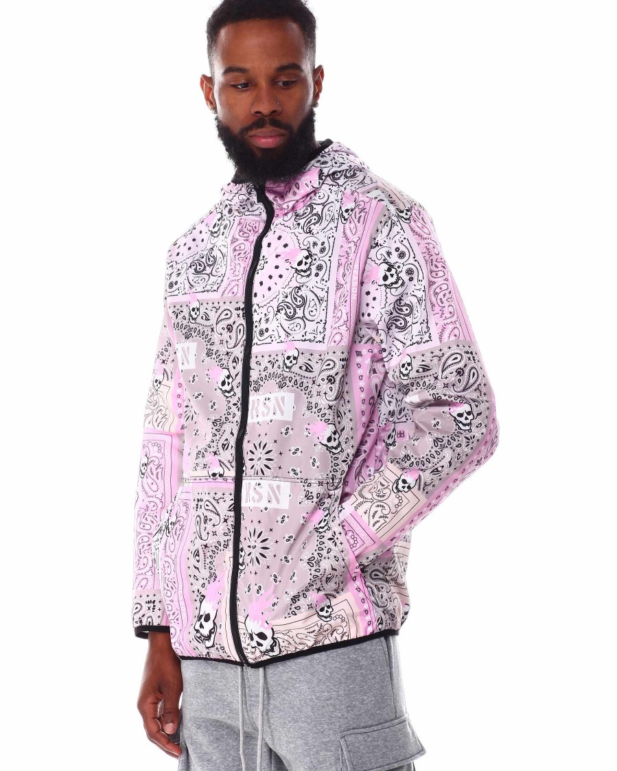 Manner Reason Leichte Jacken | Paisley-Jacke Mit Durchgehendem Reisverschluss Rosa