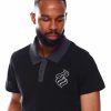 Manner Rocawear Polos | S/S Kontrast-Chenille-Patch-Jersey-Polo Schwarz