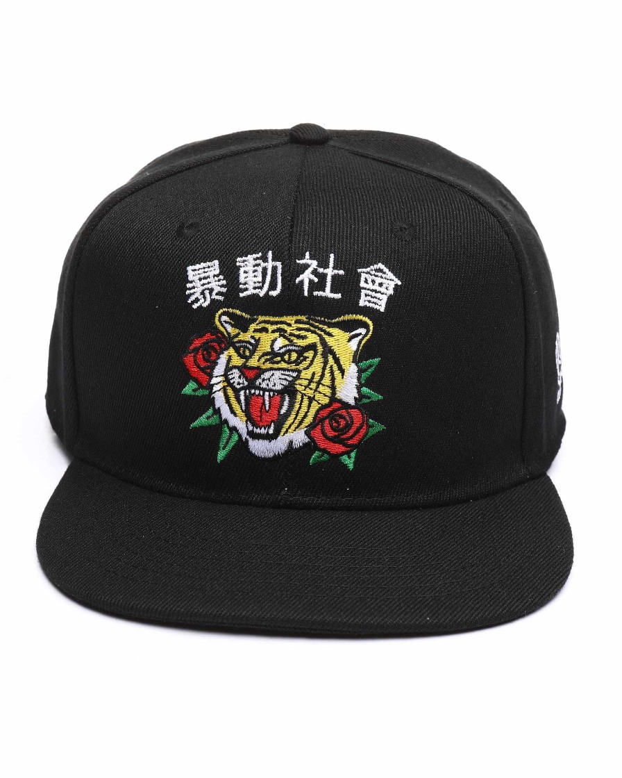 Manner RIOT SOCIETY | Tiger Snapback Hut Schwarz