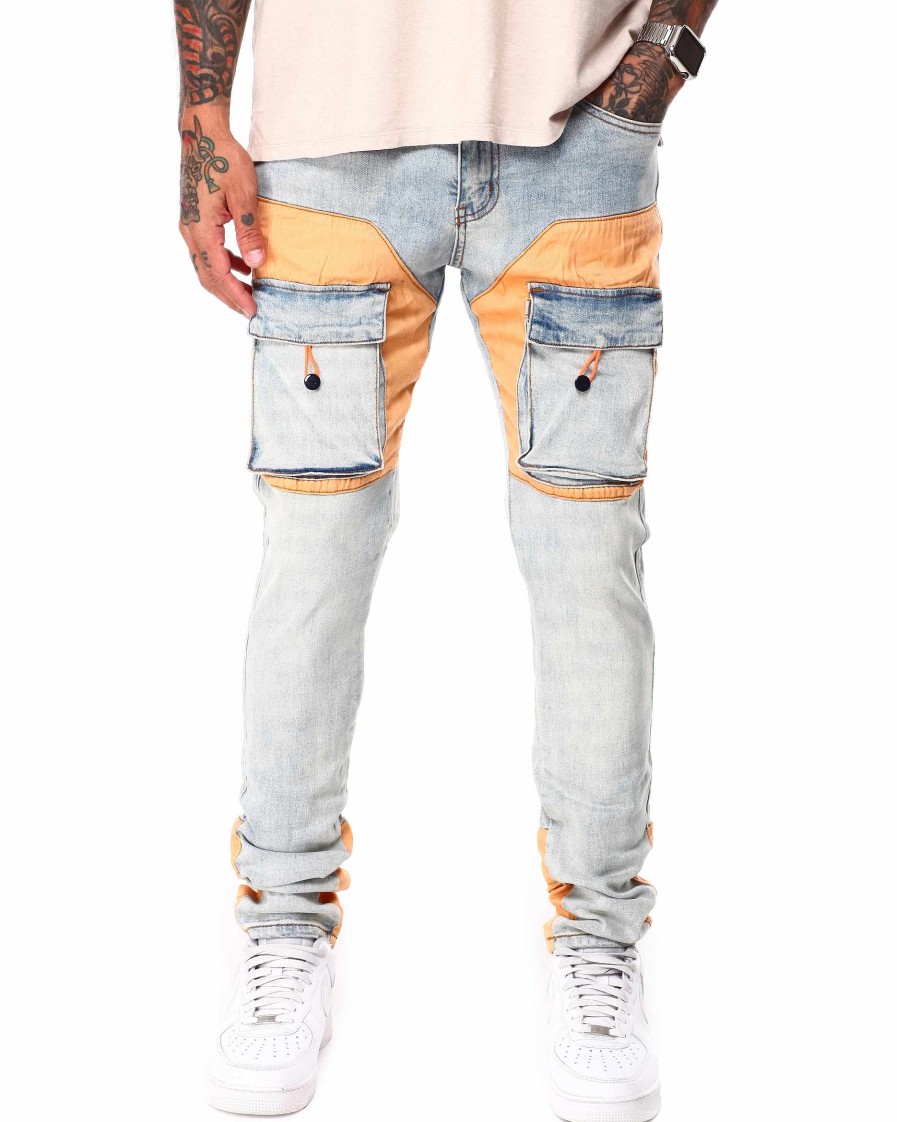 Manner RUNAWAY LOS ANGELES Cargohose | Chapo Cargos Jeans Hellblau