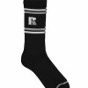 Manner Russell Athletics Zubehor | 6Er-Pack Miller Crew-Socken Weis Schwarz