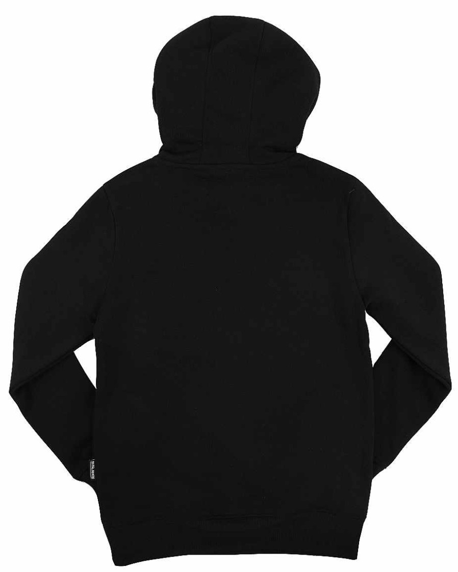 Jungen Rebel Minds Kapuzenpullis | Eyez Never Lie Silikon-Applikations-Fleece-Pullover-Hoodie Schwarz