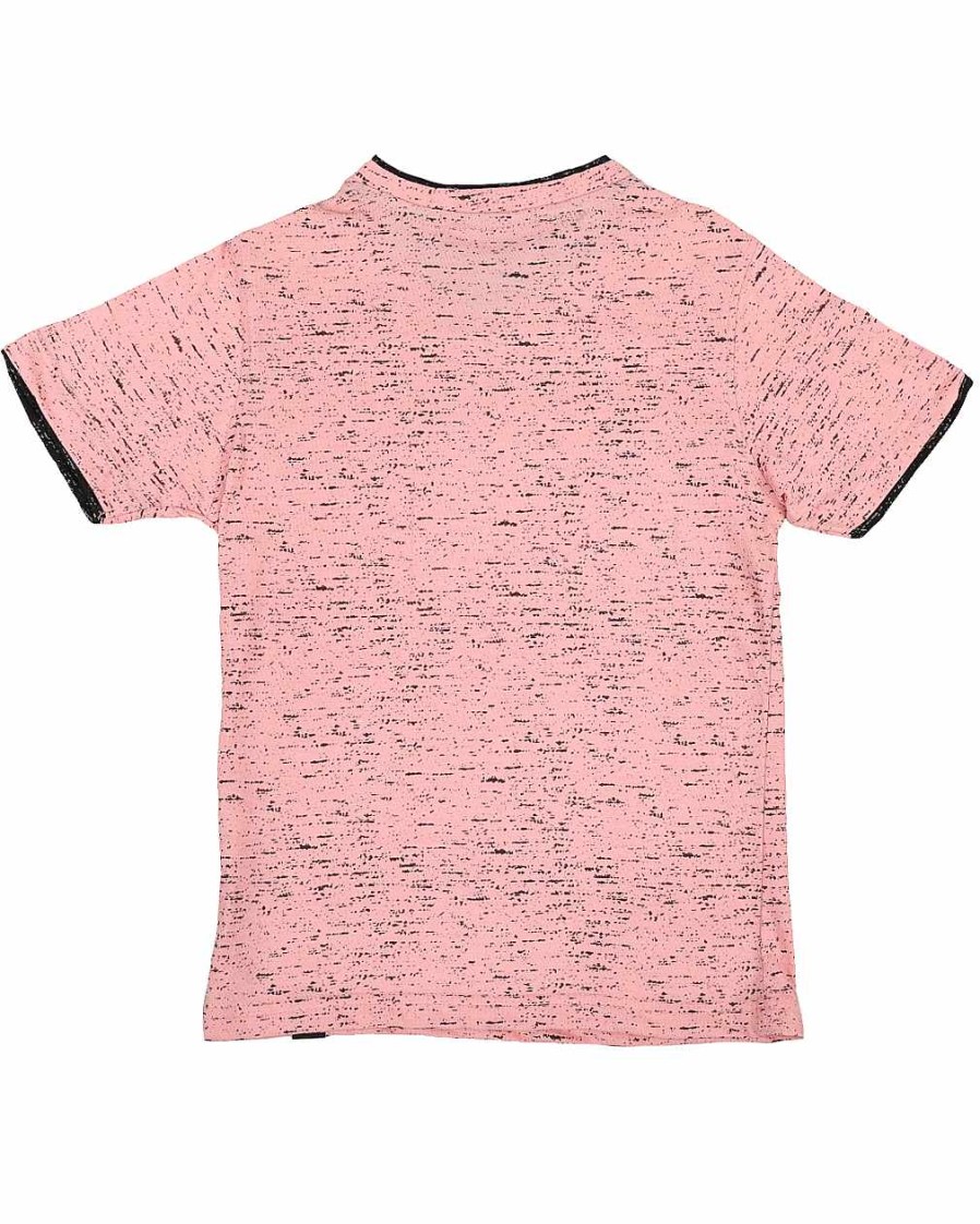 Jungen Rocawear T-Shirts | Bedrucktes Kontrast-T-Shirt Mit V-Ausschnitt Rosa