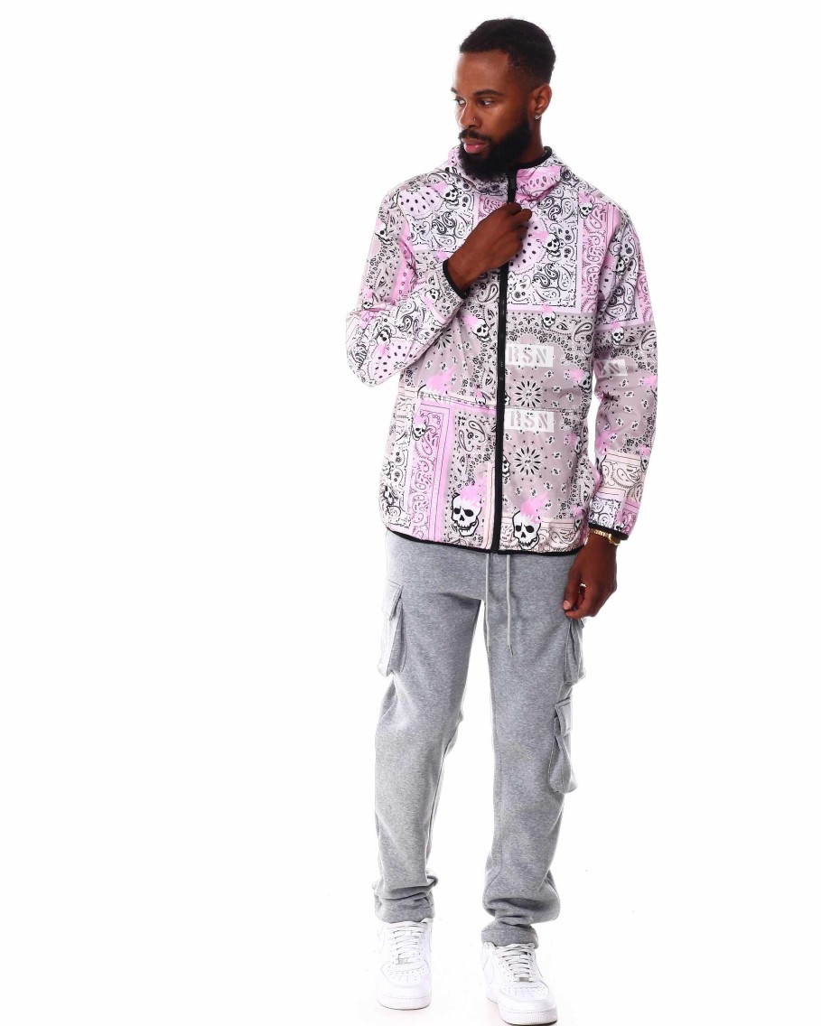 Manner Reason Leichte Jacken | Paisley-Jacke Mit Durchgehendem Reisverschluss Rosa