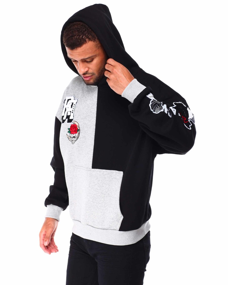 Manner Reason | Einsamer Wolf Kapuzenpullover Grau