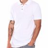 Manner Rocawear Polos | S/S-Poloshirt Mit Kontrastfarbbesatz Weis