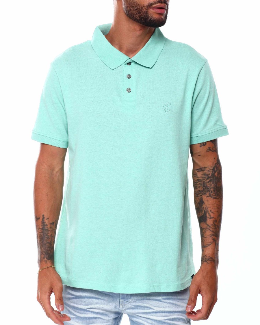 Manner Rocawear Polos | S/S-Poloshirt Mit Kontrastfarbbesatz Minze